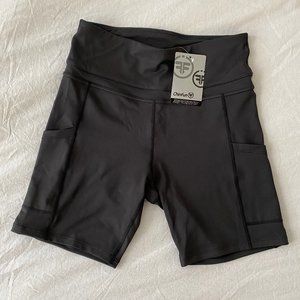 High-Waisted Black Biker Shorts